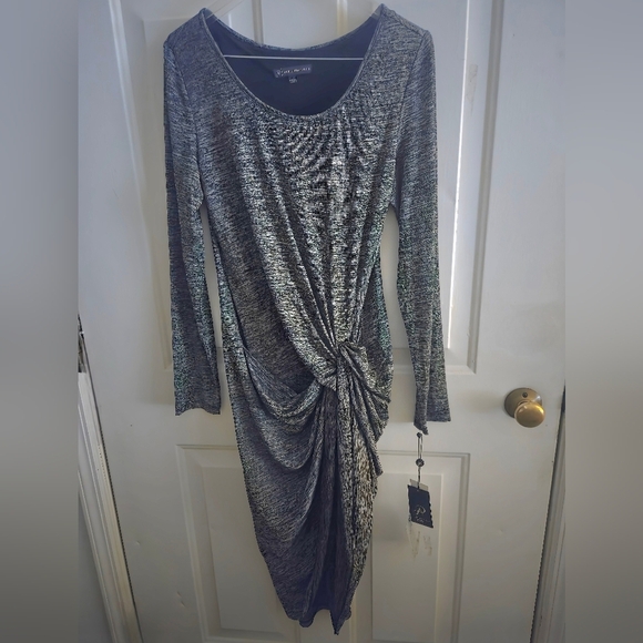 Adrianna Papell Dresses & Skirts - NWT Adrianna Papell Scoop Neck Knit Long Sleeve Faux Wrap Dress Large
